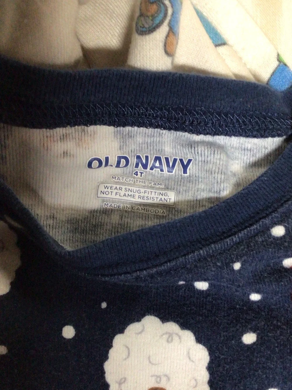 Old Navy Cream Hoodie with Blue 